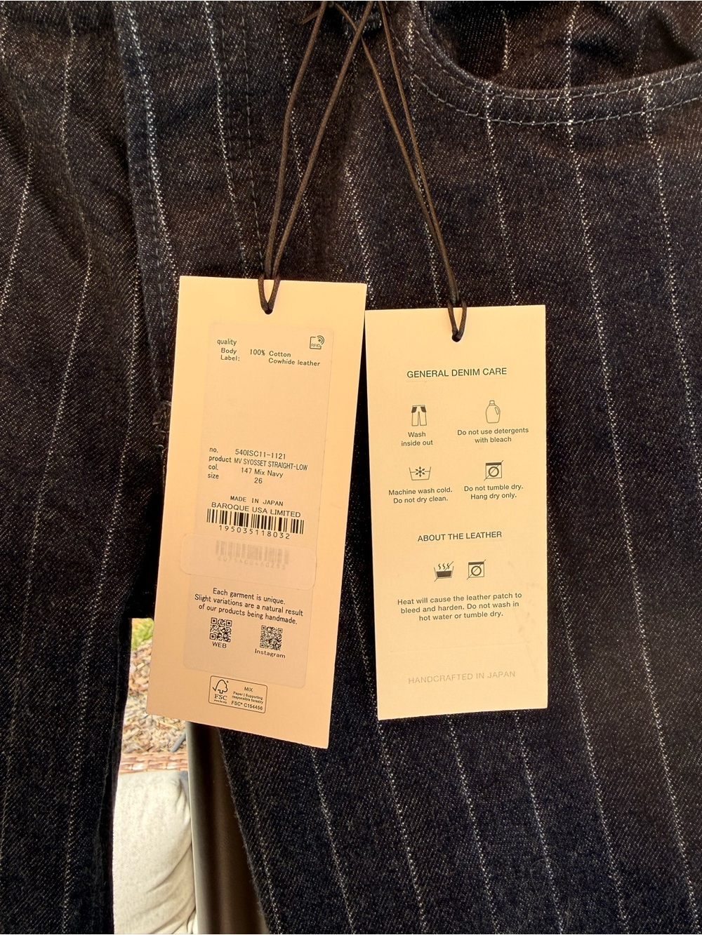 Moussy Vintage Syosset Pinstripe Straight Low-Rise Jeans - Picture 11 of 13